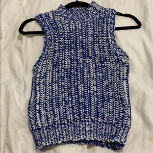 Alice + Olivia knitted sweater blue & white